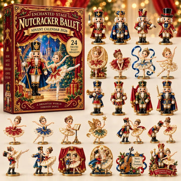 Enchanted Stage Nutcracker Ballet Advent Calendar 2026 - 24-Day Countdown, Acrylic Charms