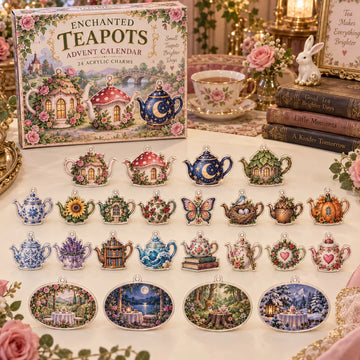 Enchanted Teapots Advent Calendar 2026 - 24-Day Countdown, Acrylic Charms