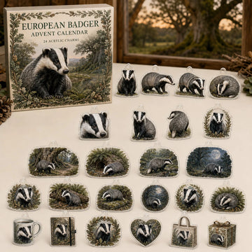 European Badger Advent Calendar 2026 - 24-Day Countdown, Acrylic Charms