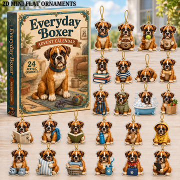 Everyday Boxer Advent Calendar 2026 24 Day Festive Countdown Acrylic Charms Blind Box Gift For Boxer Lovers