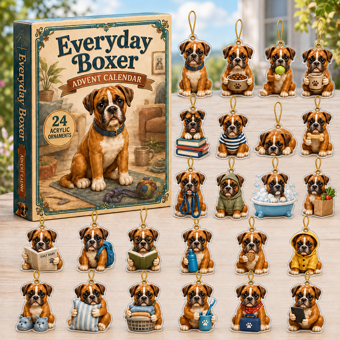 Everyday Boxer Advent Calendar 2026 24 Day Festive Countdown Acrylic Charms Blind Box Gift For Boxer Lovers
