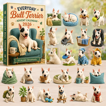 Everyday Bull Terrier Advent Calendar 2026 - 24-Day Countdown, Acrylic Charms Every Day Bring New Suprises