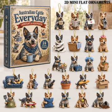 Everyday Cattle Dog Advent Calendar 2026 24 Day Festive Countdown Acrylic Charms Blind Box Gift For Dog Lovers