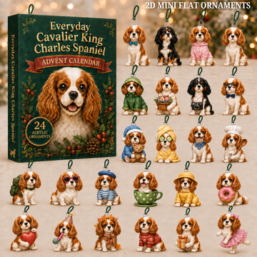 Everyday Cavalier King Charles Spaniel Advent Calendar 2026 24 Day Festive Countdown Acrylic Charms Blind Box Gift For Dog Lovers