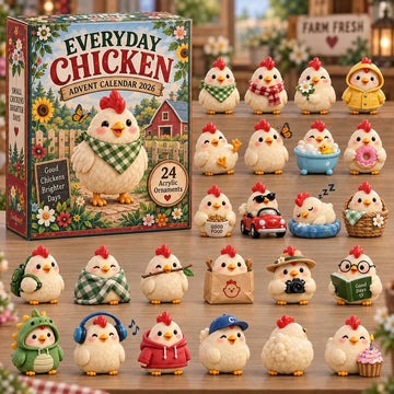 Everyday Chicken advent calendar 2026 - 24-Day Countdown, Acrylic Charms