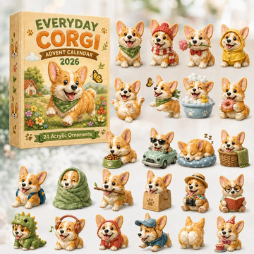 Everyday Corgi Advent Calendar 2026 - 24-Day Countdown, Acrylic Charms Every Day Bring New Suprises