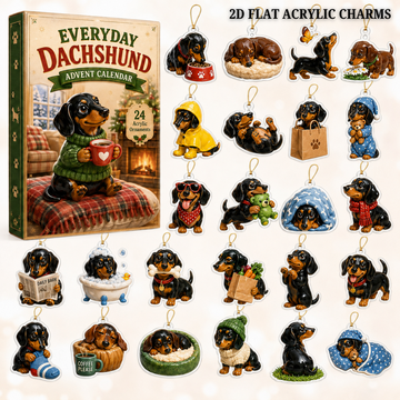 Everyday Dachshund Advent Calendar 2026 24 Day Festive Countdown Acrylic Charms Blind Box Gift For Dachshund Lovers