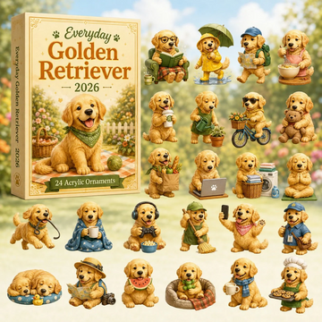 Everyday Golden Retriever Advent Calendar 2026 - 24-Day Countdown, Acrylic Charms Every Day Bring New Suprises