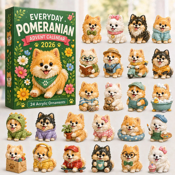 Everyday Pomeranian Advent Calendar 2026 - 24-Day Countdown, Acrylic Charms Every Day Bring New Suprises