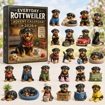 Everyday Rottweiler Advent Calendar 2026 - 24-Day Countdown, Acrylic Charms Every Day Bring New Suprises