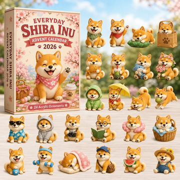 Everyday Shiba Inu Advent Calendar 2026 - 24-Day Countdown, Acrylic Charms Every Day Bring New Suprises