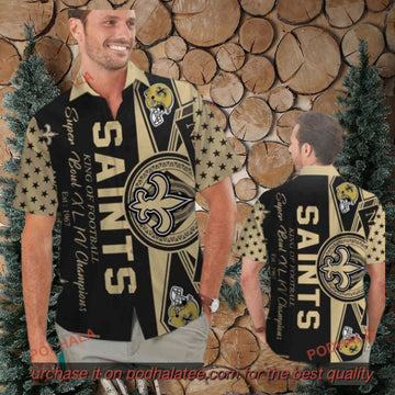 Exclusive New Orleans Saints Tropical Hawaiian Shirt Apparel