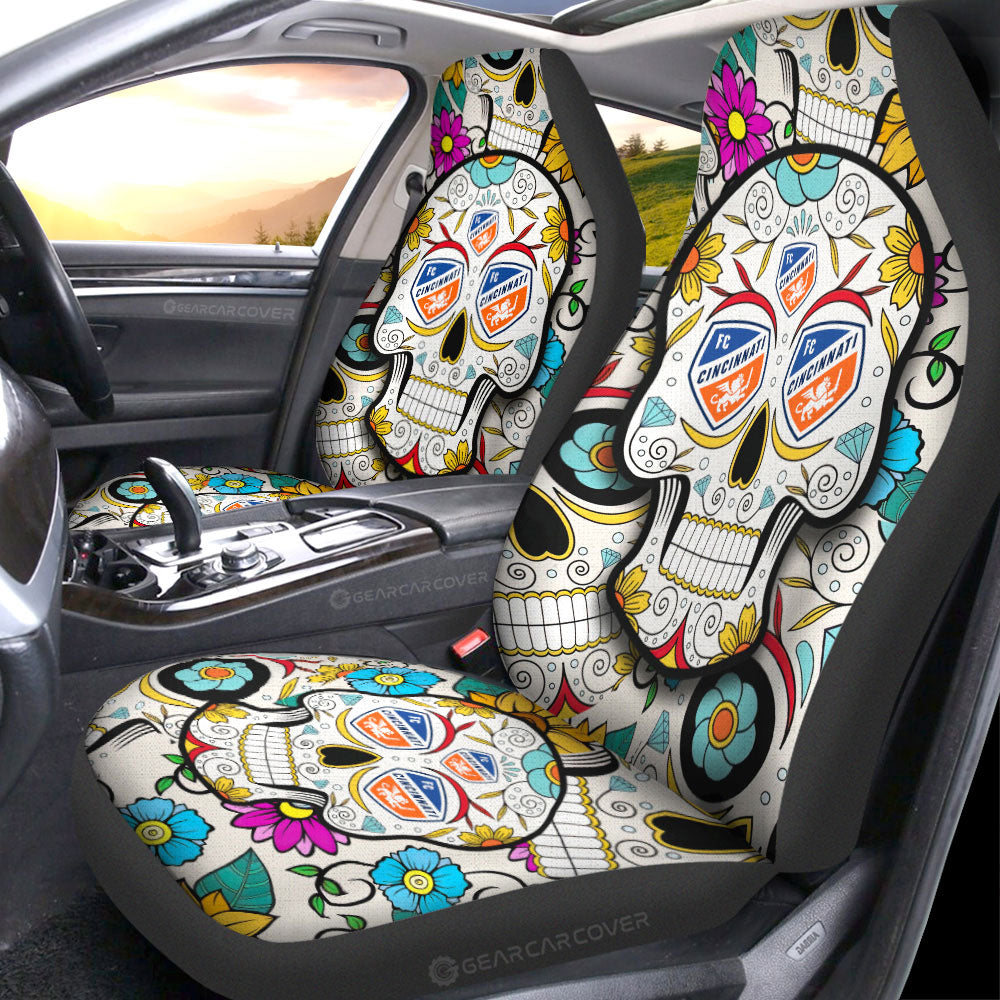 FC Cincinnati Car Seat Covers Custom Sugar Skull Car Accessories