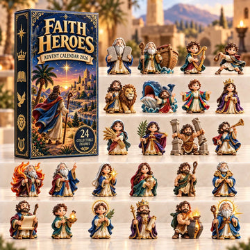 Faith Heroes Advent Calendar 2026 - 24-Day Countdown, Acrylic Charms