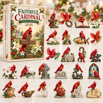 Faithful Cardinal Advent Calendar 2026 - 24-Day Countdown, Acrylic Charms-1