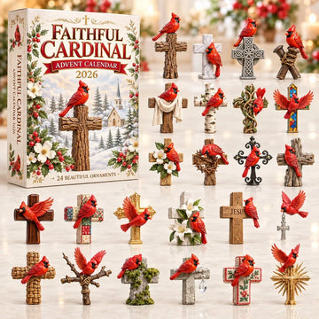 Faithful Cardinal Advent Calendar 2026 - 24-Day Countdown, Acrylic Charms