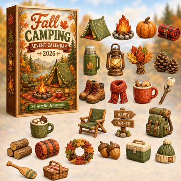 Fall Camping Advent Calendar 2026 - 24-Day Countdown, Acrylic Charms Every Day Bring New Suprises