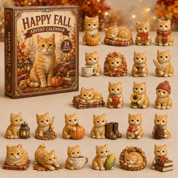 Fall Ginger Cat Advent Calendar 2026 - 24-Day Countdown, Acrylic Charms Every Day Bring New Suprises