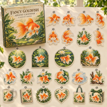 Fancy Goldfish Advent Calendar 2026 - 24-Day Countdown, Acrylic Charms Every Day Bring New Suprises