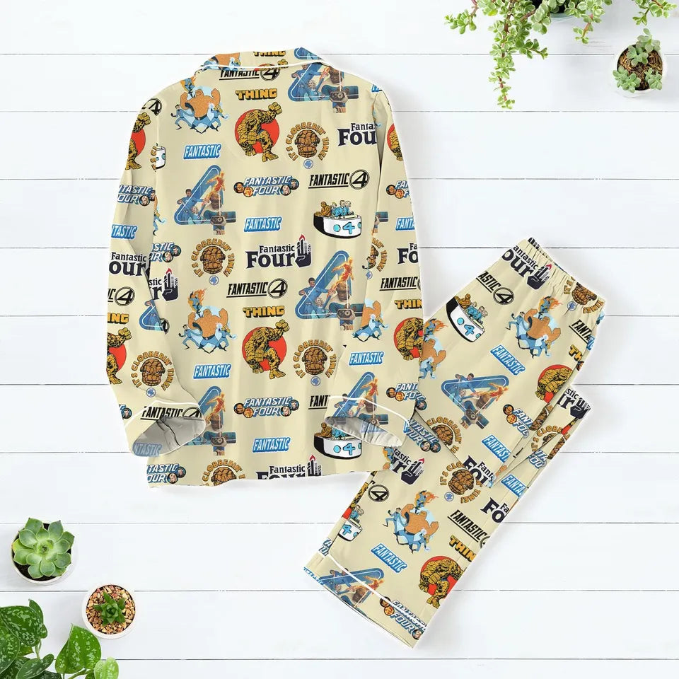 Fantastic Four First Steps Pajamas Set, Fantastic Four Character Women Pajamas, Fantastic 4 Holiday Pajamas, Marvel Pajamas Christmas
