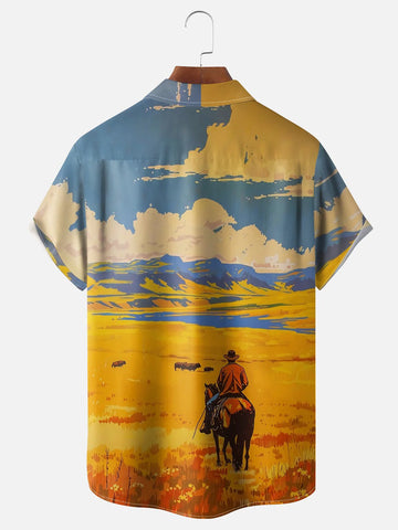 Farm Cowboy Scene Hawaiian Shirt