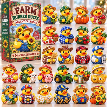Farm Rubber Ducks Advent Calendar 2026 - 24-Day Countdown, Acrylic Charms