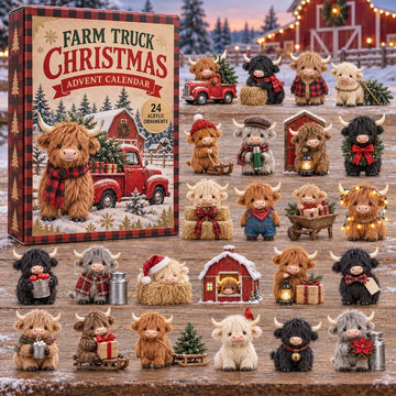 Farm Truck Christmas Advent Calendar 2026 - 24-Day Countdown, Acrylic Charms