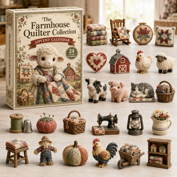 Farmhouse Quilting Advent Calendar 2026 - 24-Day Countdown, Acrylic Charms Every Day Bring New Suprises