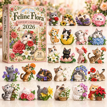 Feline Flora advent calendar 2026 - 24-Day Countdown, Acrylic Charms