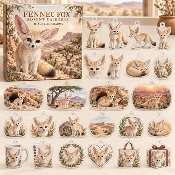 Fennec Fox Advent Calendar 2026 - 24-Day Countdown, Acrylic Charms
