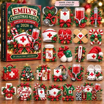 Festive Nurse Essentials Advent Calendar 2026 - 24-Day Countdown, Acrylic Charms