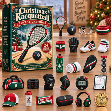 Festive Racquetball Advent Calendar 2026 - 24-Day Countdown, Acrylic Charms Every Day Bring New Suprises