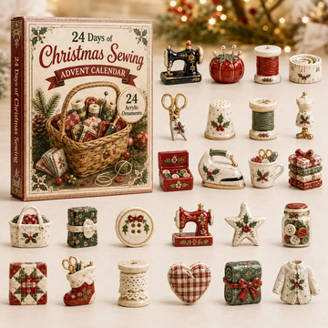 Festive Sewing Advent Calendar 2026 - 24-Day Countdown, Acrylic Charms Every Day Bring New Suprises