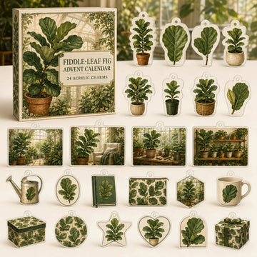 Fiddle Leaf Fig Advent Calendar 2026 - 24-Day Countdown, Acrylic Charms