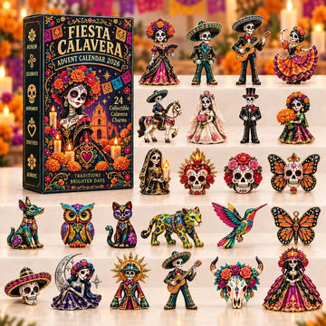 Fiesta Calavera Advent Calendar 2026 - 24-Day Countdown, Acrylic Charms