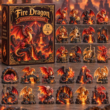Fire Dragon Advent Calendar 2026 - 24-Day Countdown, Acrylic Charms