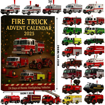 Fire Truck Advent Calendar 2026 24 Mini Rescue Vehicle Models For Kids And Collectors Christmas Countdown Gift For Firefighter Lovers