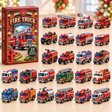 Fire Truck Advent Calendar 2026 - 24-Day Countdown, Acrylic Charms