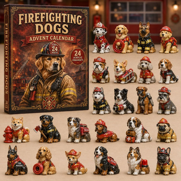 Firefighting Dogs Advent Calendar 2026 - 24-Day Countdown, Acrylic Charms Every Day Bring New Suprises