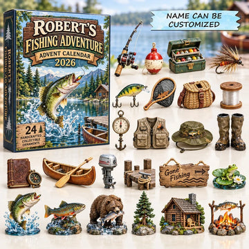 Fishing Adventure Advent Calendar 2026 - 24-Day Countdown, Acrylic Charms