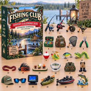 Fishing Club Advent Calendar 2026 - 24-Day Countdown, Acrylic Charms Every Day Bring New Suprises