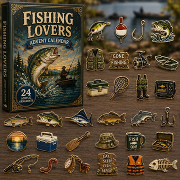 Fishing Lover Advent Calendar 2026 - 24-Day Countdown, Acrylic Charms Every Day Bring New Suprises