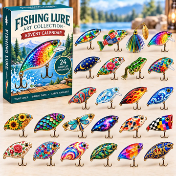 Fishing Lure Advent Calendar 2026 - 24-Day Countdown, Acrylic Charms Every Day Bring New Suprises