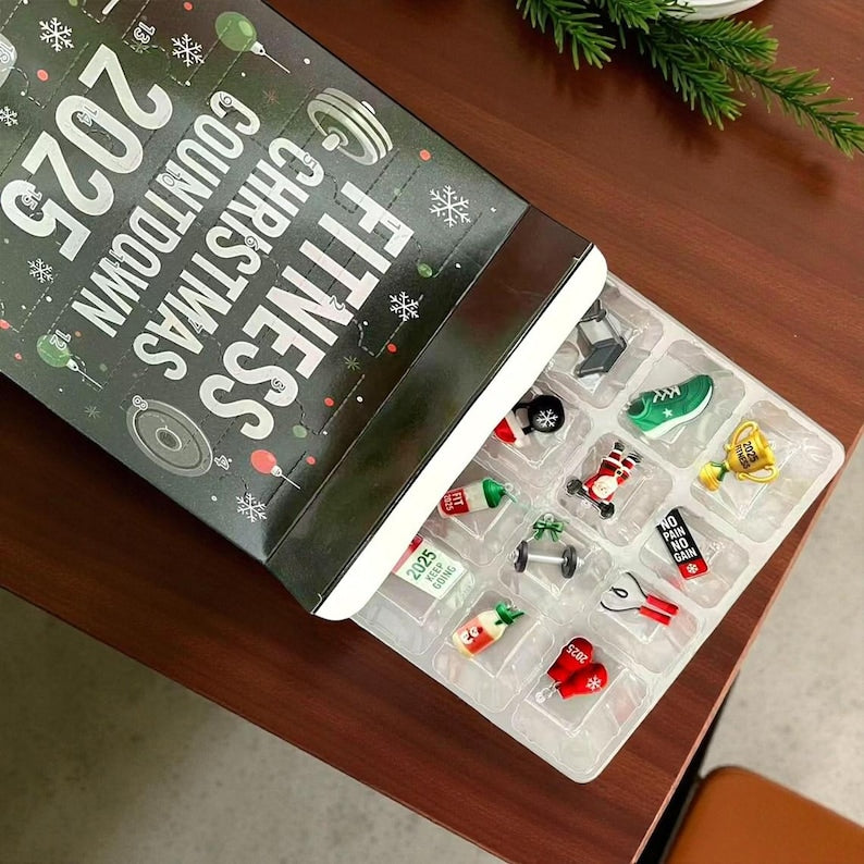 Fitness Advent Calendar 2026 24 Day Workout Countdown Box Gym Lover Gift Weightlifting Training Christmas Surprise