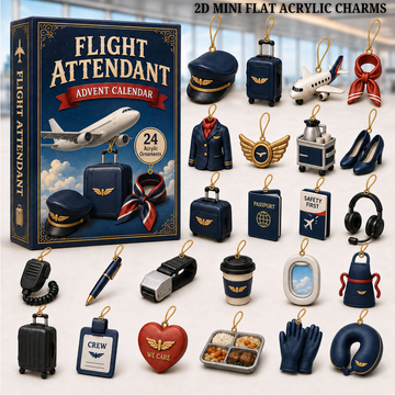 Flight Attendant Advent Calendar 2026 24 Day Festive Countdown Acrylic Charms Blind Box Gift For Job Lovers