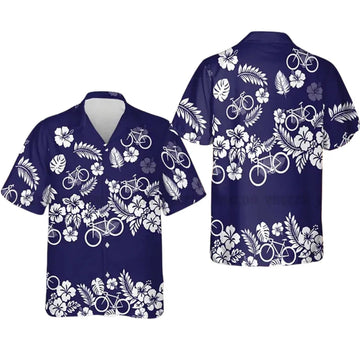 Floral Cycling Hawaiian Shirt Men Women, Cycling Tropical Hawaiian Shirt CE0057