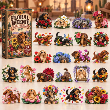 Floral Weenie advent calendar 2026 - 24-Day Countdown, Acrylic Charms