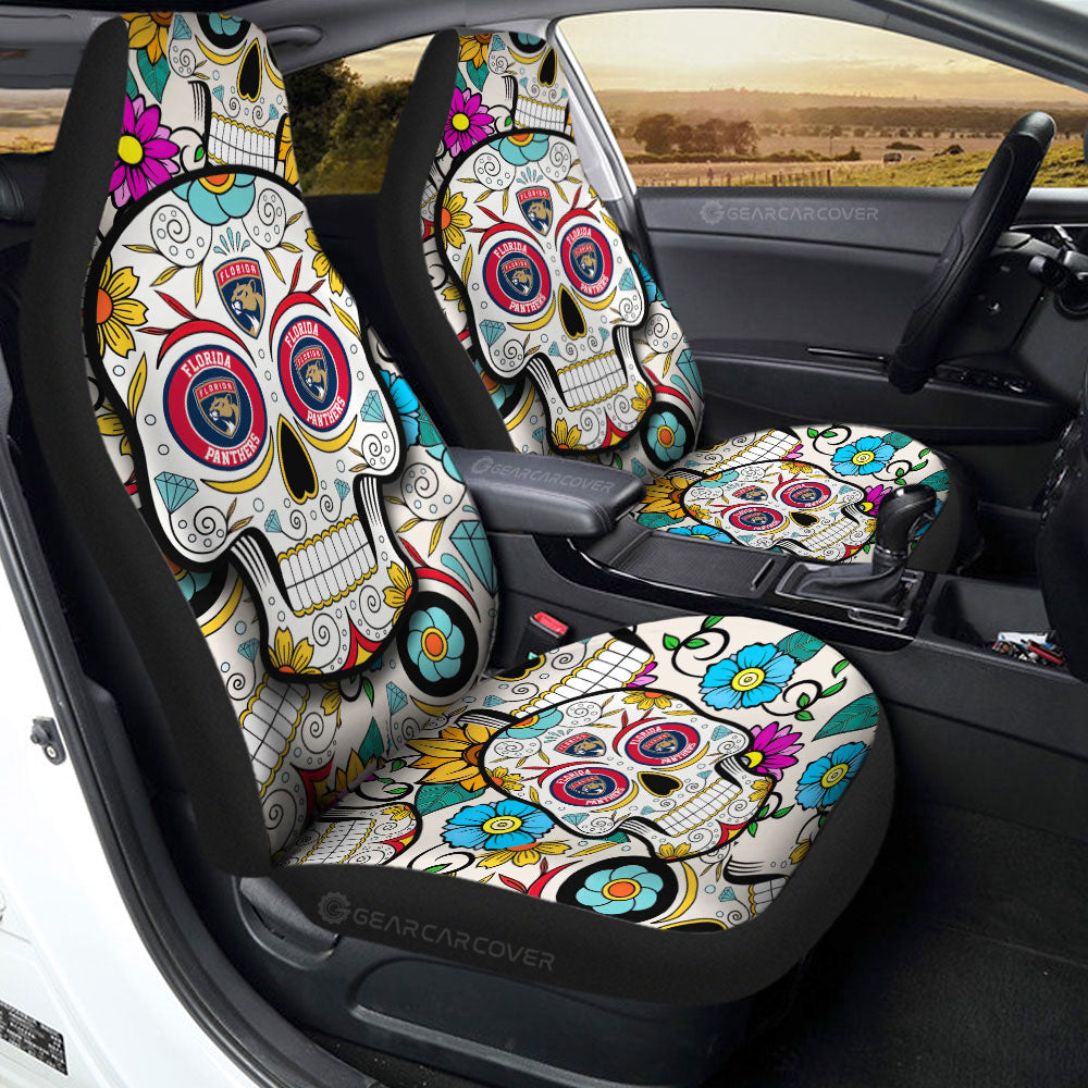 Florida Panthers Car Seat Covers Custom Sugar Skull Car Accessories