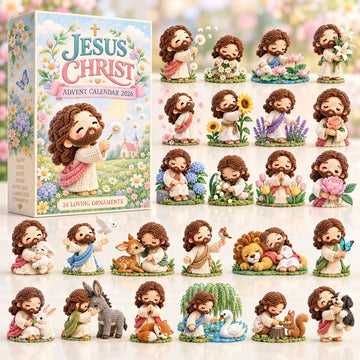 Flower Garden Jesus Christ advent calendar 2026 - 24-Day Countdown, Acrylic Charms