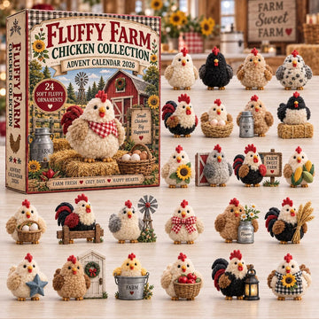Fluffy Chicken advent calendar 2026 - 24-Day Countdown, Acrylic Charms